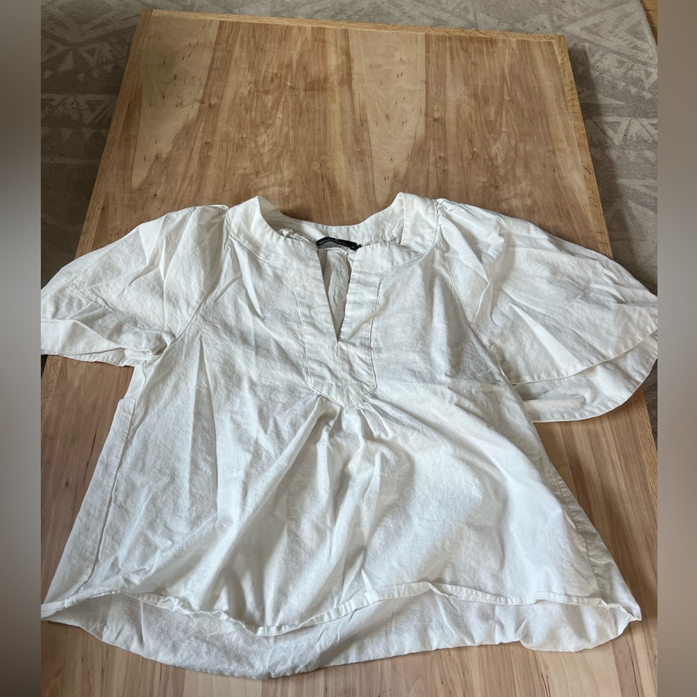 White Finley Flutter Sleeve Top